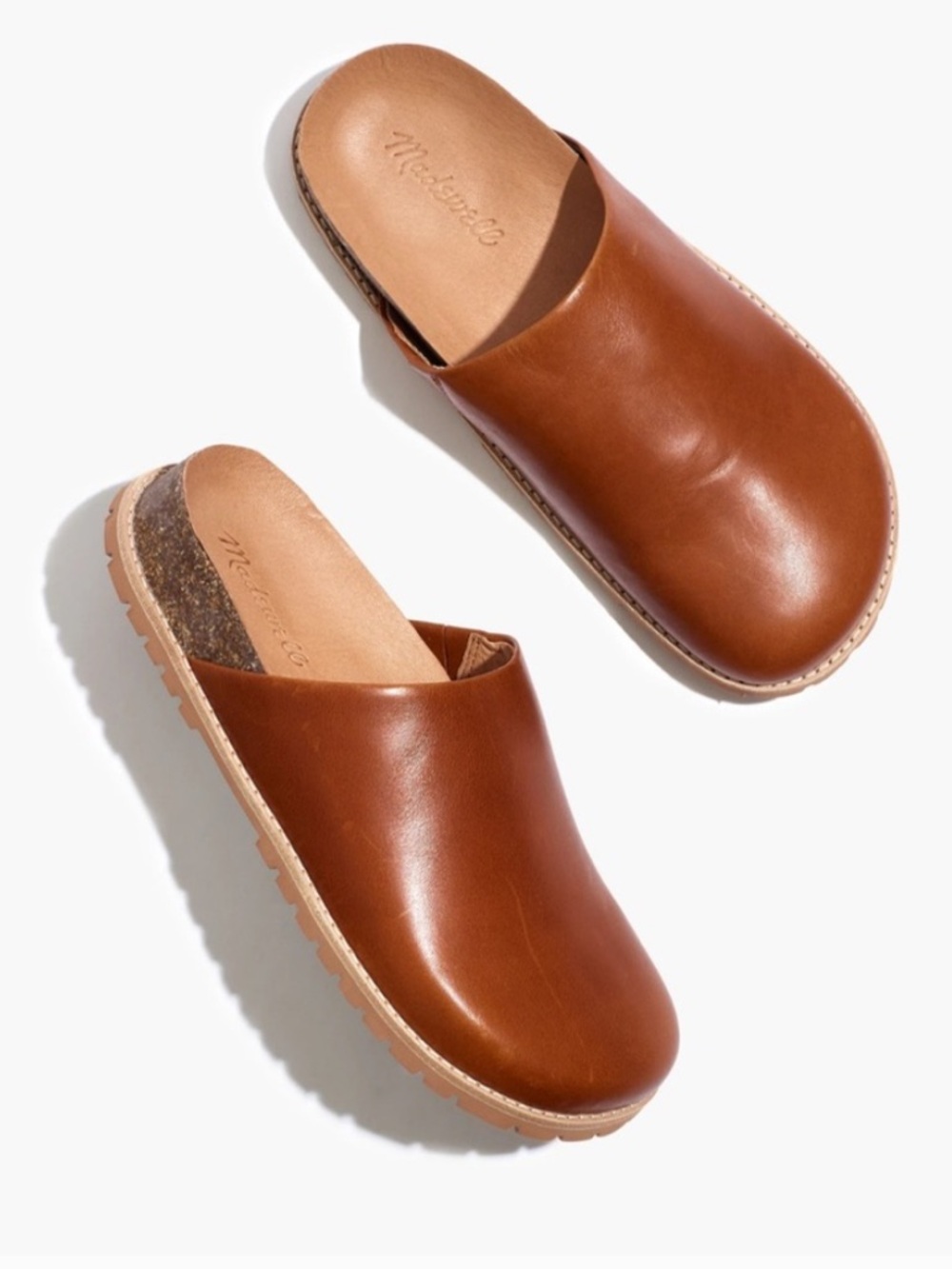 Madewell | The Layne | Brown Leather | Slide Clog Mules | 9
